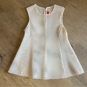 White Clover Canyon scuba perforated mesh peplum top